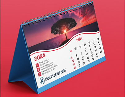 Desk calendar design 2024