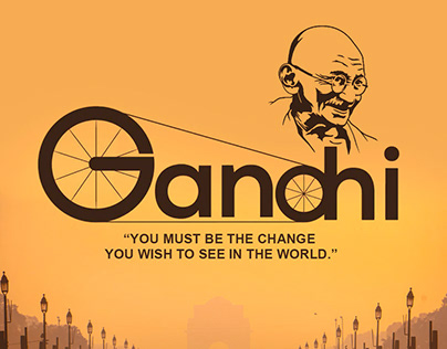 Banner with the gandhi jayanti template in hindi text