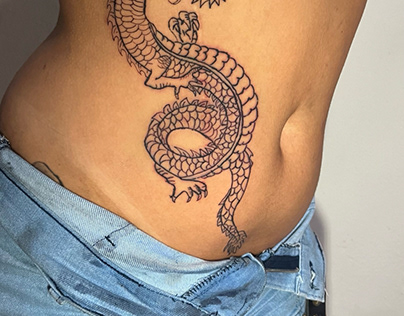 Dragon line tattoo