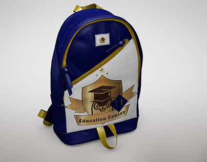 Schoolbag samples for education center's logo