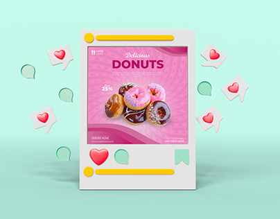 Social media special delicious donuts post design