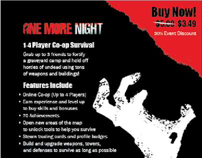 One More Night Flyer - Expo Promo for Video Game