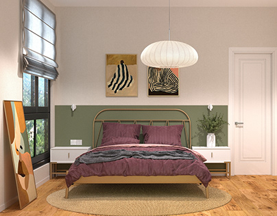 Project thumbnail - Green Accent Wall Bedroom