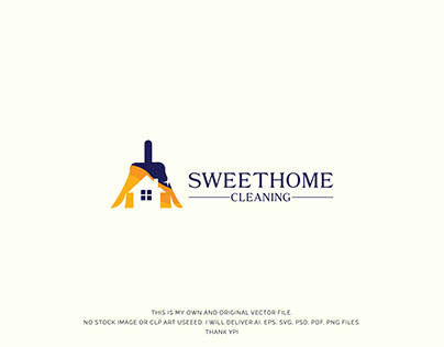 Home cleaning logo design.