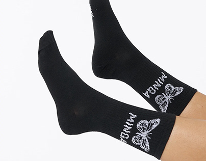 MINGA LONDON - Butterfly Black Sport Socks