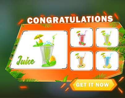 Cocktail juice game in app banner