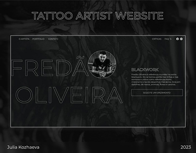 Tattoo artist website / Дизайн cайта для тату мастера.