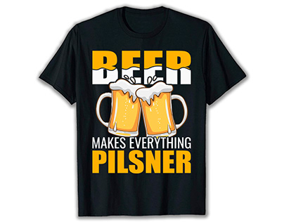 Typography Beer T-shirt Design & Custom T shirt design