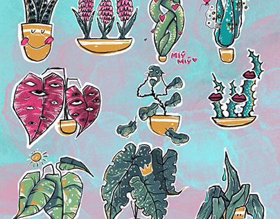 Plant illustrations Stickers