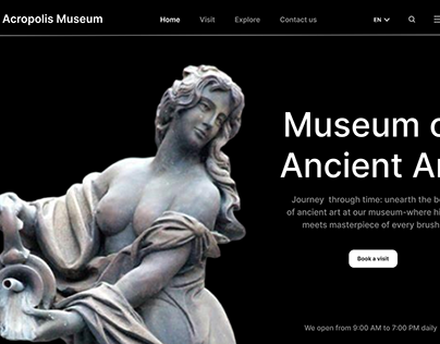 A museum landing page design