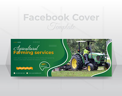 Agricaulturel farming service faceboock cover template