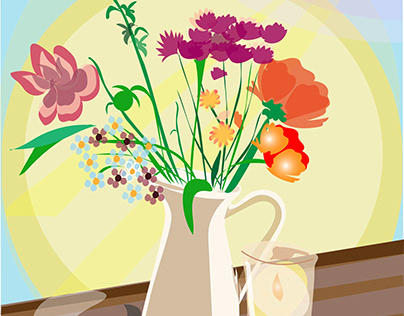 Vector illustration. Spring flowers, spring mood.