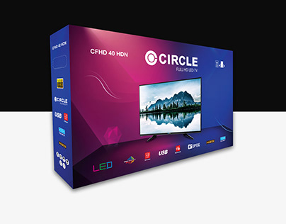 Circle LED TV Box Design.