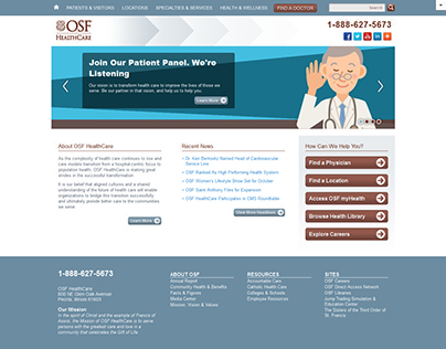 OSF HealthCare Website Redesign