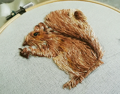 embroidered squirrel