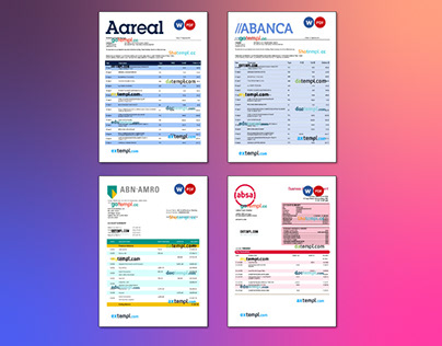 Aareal,Abanca Absa business bank statement templates