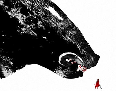 Jal Faces the Dead Wolf. Illustration for book.