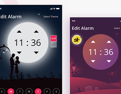 Alarm App with different themes
