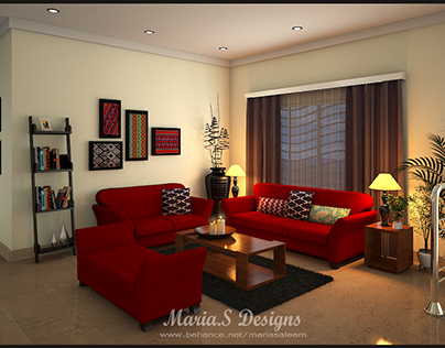 Livingroom with vibrant colours