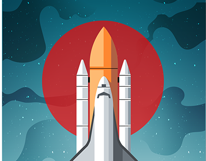 Rocket - Retro Poster Design