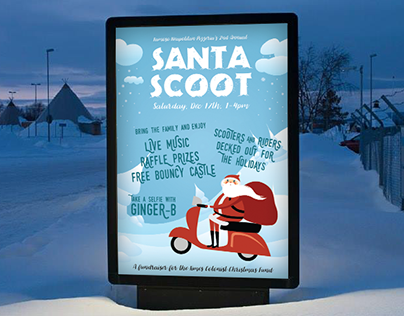 Santa Scoot Event Poster