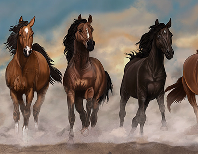 Horses in the desert