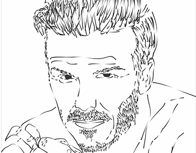 David Beckham Line Art  #Corel_Draw
