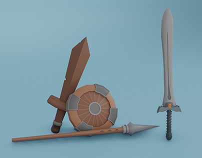 Low-poly weapon & tools