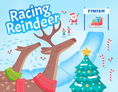 Racing Reindeer - Christmas Board Game
