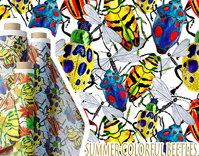 Summer colorful beetles