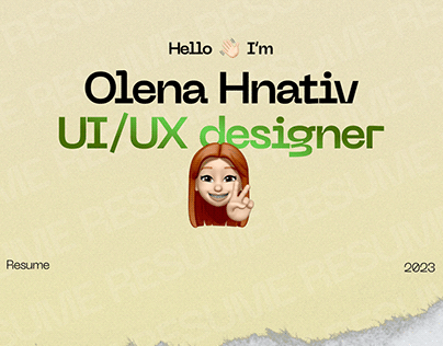 Resume UI/UX designer. Junior UI/UX designer