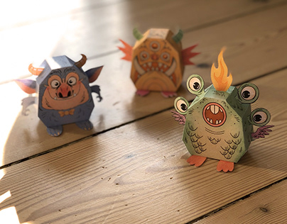 Paper toy monsters