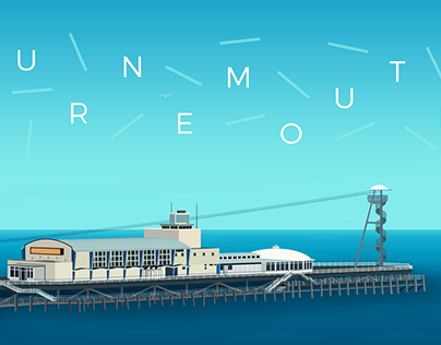 Bournemouth Pier Wallpaper - Vector Illustration