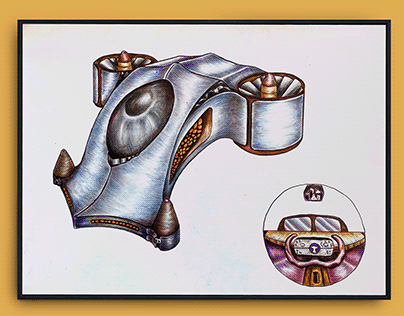 Hovercraft Concept Illustration Drawing