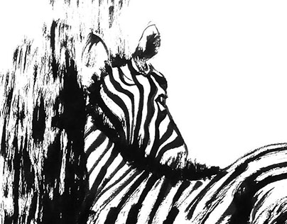 Chinese Ink Painting 08 - Zebra