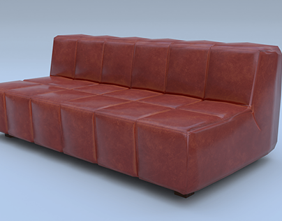 3D Leather Couch