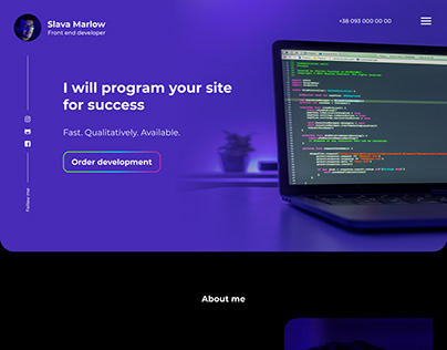 Landing page for a programmer
