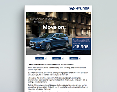 Hyundai i30 Email Campaign - HTML Build