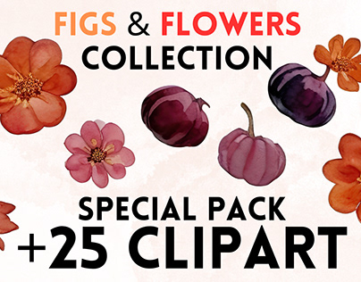 Figs & Flowers Clipart