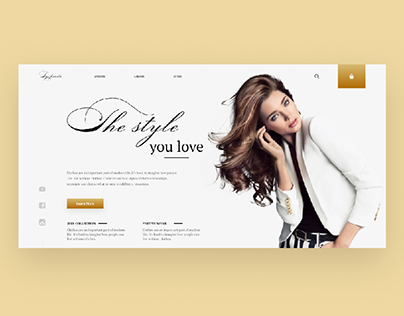 Landing page for clothing store