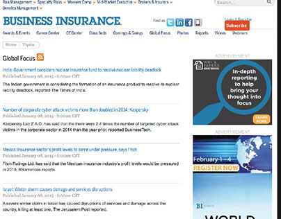 Crain's Business Insurance: Banner Ads