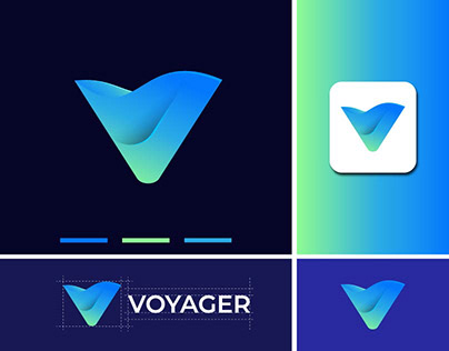 Modern V letter logo