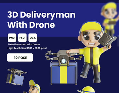 3D DELIVERYMAN WITH DRONE