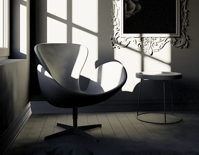 Swan Chair Render Daylight