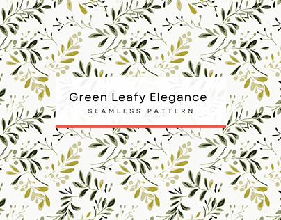 Green Leafy Elegance Seamless Pattern