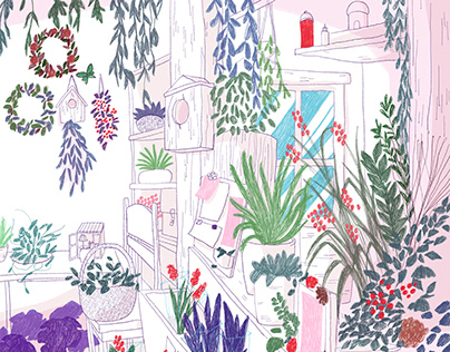 Flower shop. (illustrations)