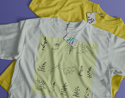 T-shirt design illustartion leaves