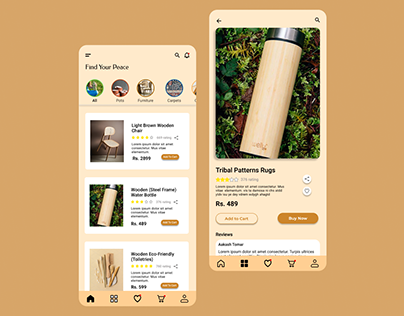 Eco friendly Product browsing and detail page.