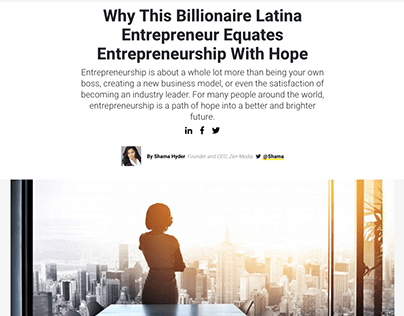 Latina Entrepreneur Equates Entrepreneurship with Hope