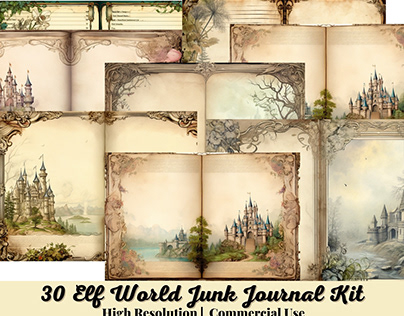 Elf World Digital Junk Journal Kit